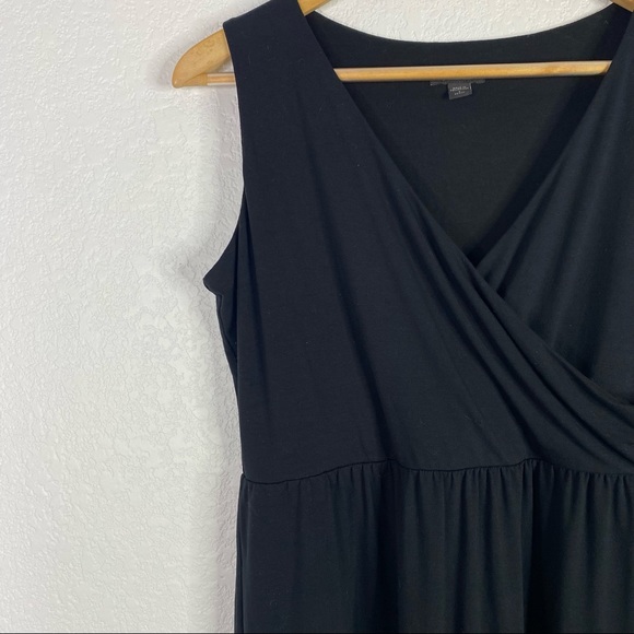 J. Jill Wearever Collection Black Floral Faux Wrap Dress - Picture 3 of 7